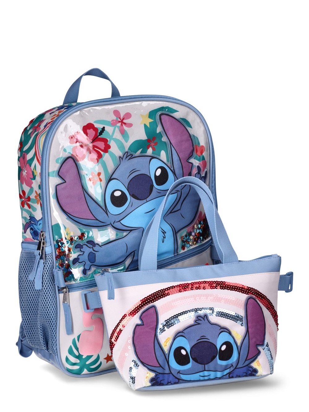 Disney Lilo & Stitch Light Blue Backpack with Lunch Bag